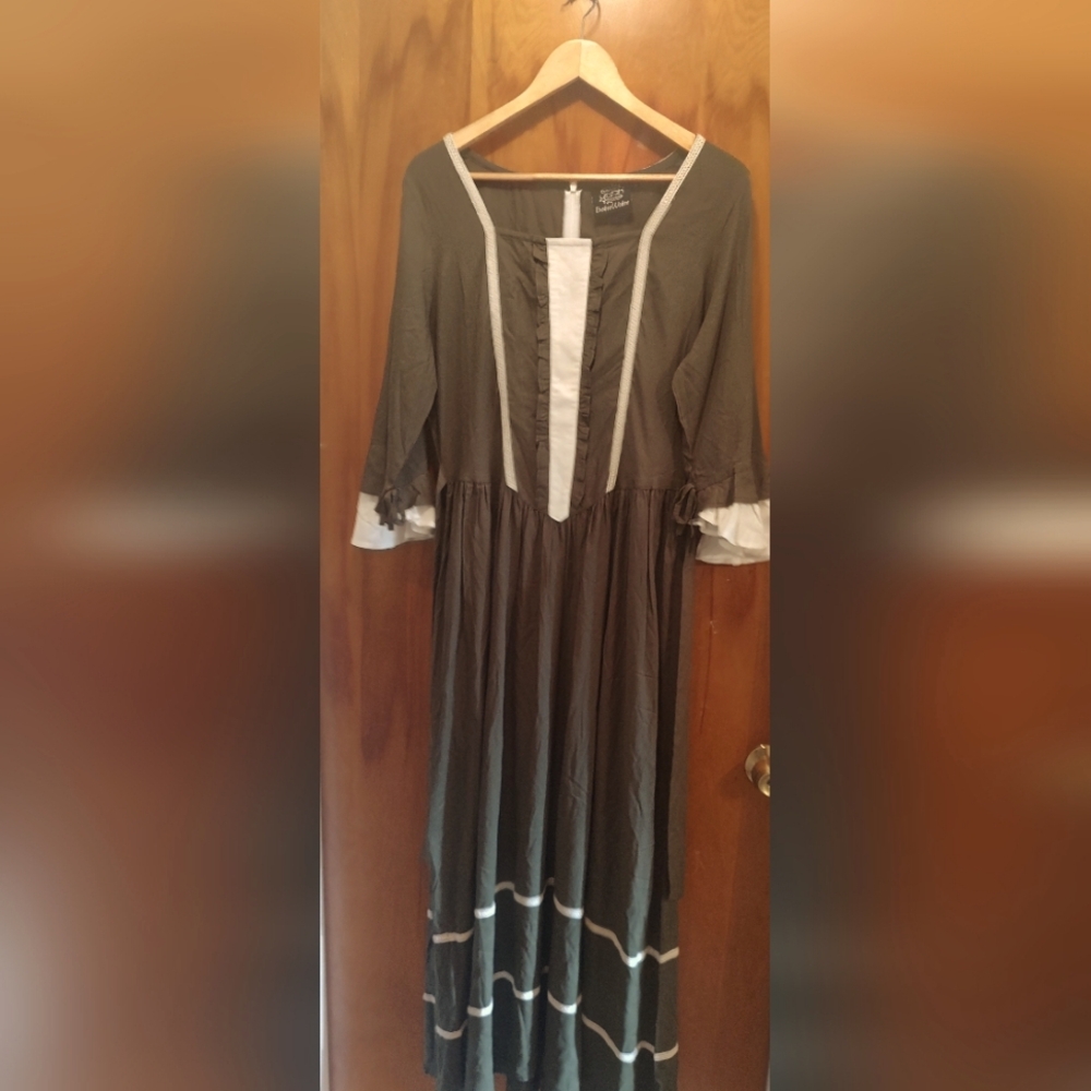Boho Olive Green Maxi Dress